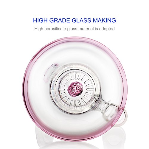 REANICE Recycler Glas Bongs transparente wasser bong 18.8mm bong schüssel höhe 26cm direkt glas rohre honigwabe zweig bongwasser bohrinseln pfeife großen bongs – glas mit zubehör pink - 8