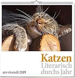 Wandkalender: Katzen - Literarisch durchs Jahr 2019. Vierfarbig, Format 50 x 50 cm by 