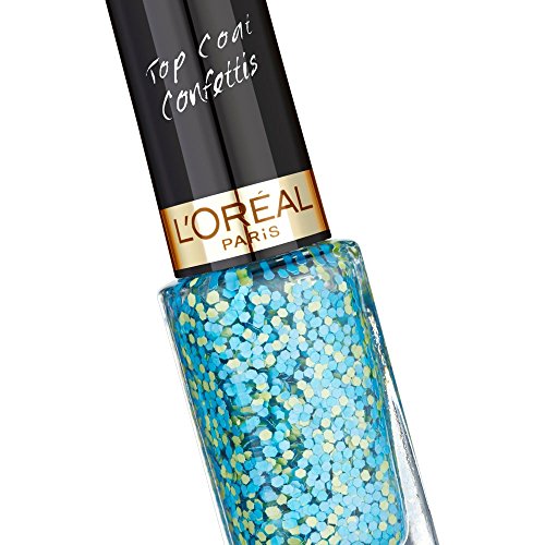 L’Oréal Paris Color Riche Le Vernis Top Coat Confettis Glitzer Nagellack / Glänzender Überlack mit Schimmereffekt in Grün und Blau / 9828 Confetti Blue / 1 x 5ml - 3