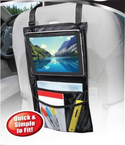 Siam Express Back Seat Car Organiser With Tablet Ipad Holder Clear View Multi Storage Pockets Travel