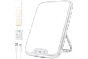 DAXING SAD Lamp, 10000 Lux SAD Light Therapy Lamp for Depression, SAD light with 3 Color Temperatures, Adjustable Brightness, 4 Timer Setting Compact Size Full UV-Free Daylight Lamp for Seasonal Mood Changes