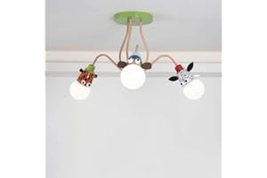 CAI-HAI Lampada da soffitto per camera dei bambini Lampadario moderno per installazione di camera da letto per ragazzo e ragazza Lampadario decorativo per soffitto con design creativo di animali