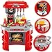 Price comparison product image Rexco Large Red Light Up Childrens Kids Boys Kitchen Cooking Role Play Pretend Toy Cooker Hobs Oven Chef Play Set With Light And Sound[Red]