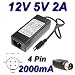 Produktbild Netzadapter Ladegerät 12 V 5 V 2 A 4 Kiefer für Ersatz LaCie acu057 a-0512