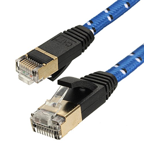 ELEGIANT 10m CAT. 7 RJ45 Stecker Gigabit Ethernet kabel Netzwerkkabel Patchkabel Modem Router Lan Netzwerk High Speed Nylon Braid Goldstecker für Computer Hubs ADSL Switch Router - 3