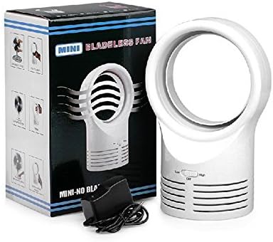 AWLLY Mini Bladeless USB Fan Portable Adjustable Handheld&amp;Desk Fan 12V 2 Speed For Home,School,Office Black,White