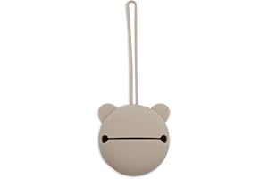 Jollein Silikon Schnullerbox für Unterwegs - Olive Green - Schnullertasche - Ø7cm - Schnulleraufbewahrung - Olivgrün