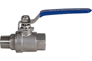 JIVTO Stainless Steel Ball Valve 1/2 Inch BSP,Male to Female, Full Port Valve for Gas, Oil, Liquid, Water.
