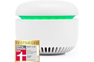 Detecteur de CO2 CARU air, moniteur de qualité de l'air, carbon dioxide, capteur 400~10000 ppm, pour la maison, l'école et le bureau, design primé, qualité suisse, Plug & Play, données sécurisées