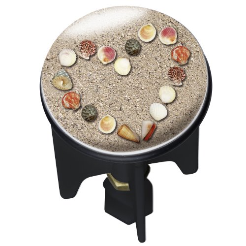 Wenko 20726100 Waschbeckenstöpsel Pluggy Heartbeach Abfluss Stopfen, Messing, Kunststoff, Durchmesser 3.9 x 6.5 - 9.5 cm