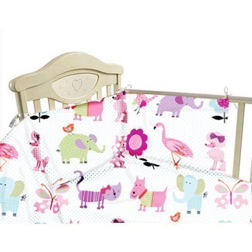 Ready Steady Bed Children's Cot Size Cute Pets Print Duvet Cover & Bumper Set. Size: 100cm x 120cm