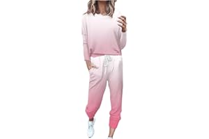 HAOLEI Survêtement Femme Ensemble de Sport 2 pièces Ensembles de Sweatshirt + Pantalon Casual Pyjama D'Intérieur Jogging Pullover Outwear Tenue Yoga Sportswear