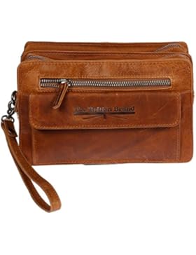 Christian Wippermann Fettleder Doppelkammer Handgelenktasche Herrentasche Leder Cognac