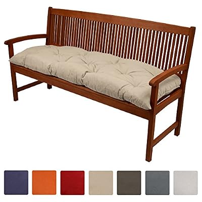 Beautissu® Coussin pour banc de jardin Flair BK terrasse, balcon - balancelle - Banquette - Assise confortable - 150x50x10cm - Nature