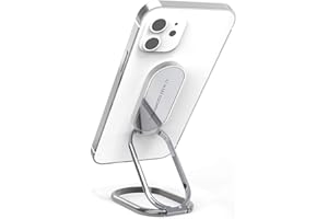 VAWcornic Soporte Anillo de Movil con rotación de 360°, Soporte para movil Anillo Compatible con iPhone, iPad, tabletas (con Soporte magnético Universal para Coche,Escritorio,Mesa etc) - Plata