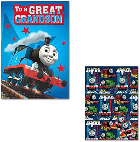 Thomas the Tank Engine Great Grandson Birthday Card + Gift Wrap