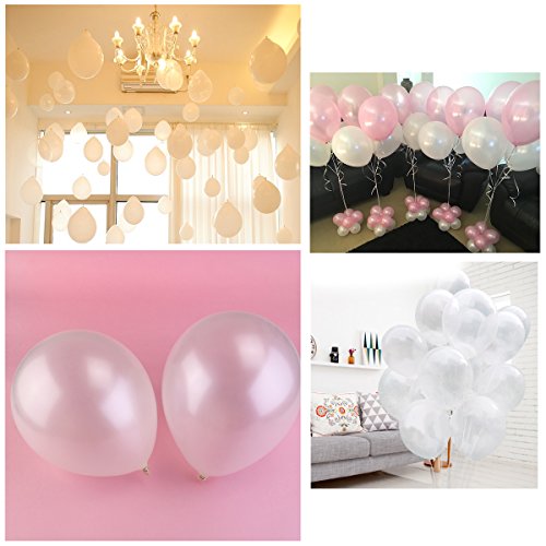NUOLUX Luftballons, weiße und leicht rosa Luftballons, Luftballons Hochzeit, 50 Stück - 3