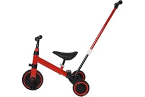DDMINE Draisienne Bebe, Draisienne Enfants Vélo Bébé sans Pédales pour Bébé 18 Mois à 4 Ans, Premier vélo à 3 Roues pour Garçons et Filles, Draisienne Bebe, Cadeau de Premier Anniversaire Noel(3 en 1,Rouge)