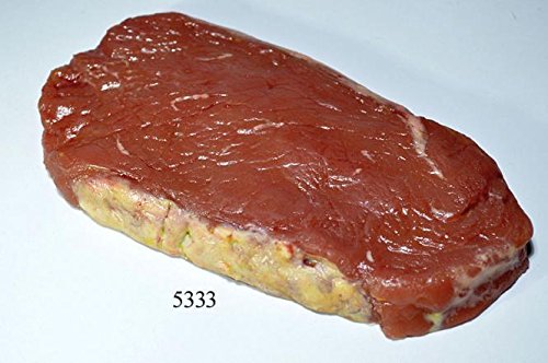 Preisvergleich Produktbild ERRO Rumpsteak Kunststoff Nachbildung - Lebensmittelattrappe Steak, Imitation zur Deko, Metzgerei Fooddummy, Fleischattrappe