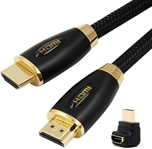 HDMI Cable 3M - High Speed 2.0 Nylon Braided Cord and Gold Plated Connector - Support Ethernet, Audio Return Channel, Video 4K, UHD 2160p, HD 1080p, 3D, Xbox 360, PS4, Apple TV, Computer (Black)