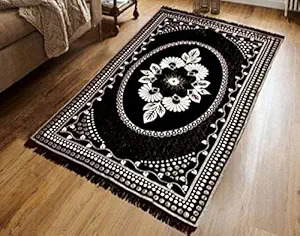 Mansi Texo Fab Traditional Designer 5x7 Feet Cotton Carpet | Rug | Floor Mat | Living Room Area Decor | Bedroom | Hall | Temple | Kitchen | Bedside Runner | 60