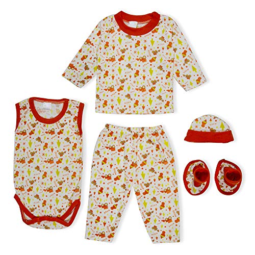 Bold N Elegant Cute White Printed 5 Pc Pack Clothing Gift Set 1 Bodysuit 1 Tshirt 1 Pant 1 Binnie Cap 1 Bootie Shoes for Newborn Baby Girl boy (Red, 0-6 Months) RS.699 (83.00% Off) - Amazon Bold N Elegant Cute White Printed 5 Pc Pack Clothing Gift Set 1 Bodysuit 1 Tshirt 1 Pant 1 Binnie Cap 1 Bootie Shoes for Newborn Baby Girl boy (Red, 0-6 Months) RS.699 (83.00% Off) - Amazon