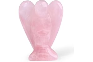 ‎XIANNVXI XIANNVXI Rosenquarz Engel Schutzengel Figur Heilung Kristall Edelsteine Poliert Steine Statue Reiki Angel Figur Schutzengel Geschenk