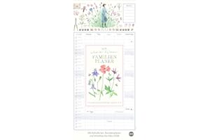 Judith Glover: Familienplaner 2025: Familienkalender mit 5 Spalten. Liebevoll illustrierter Familien-Wandkalender mit Schulferien. Hübscher Wandplaner 2025.