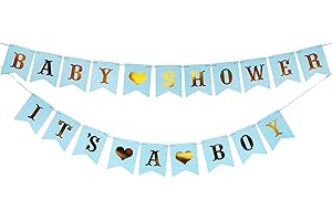 AIYONG It's A Boy & Baby Shower Banner Set Dekorationen für Baby Dusche Party Feier Banner Flagge Geschlechts Offenbarung Party Babyparty