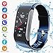 Price comparison product image Fitness Tracker, Activity Tracker with Pedometer Blood Pressure Heart Rate Monitor IP68 Waterproof Step Calorie Distance Tracker Call SMS SNS Remind for Men Women Kids Android IPhone (Blue)