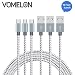 Produktbild Micro USB Kabel, [10FT-3Pack] Nylon geflochten Verwicklung frei Micro USB Ladekabel für Android, Samsung, HTC, Nokia, Sony, Nexus, LG und weitere Smartphones-[Grau + Weiß]