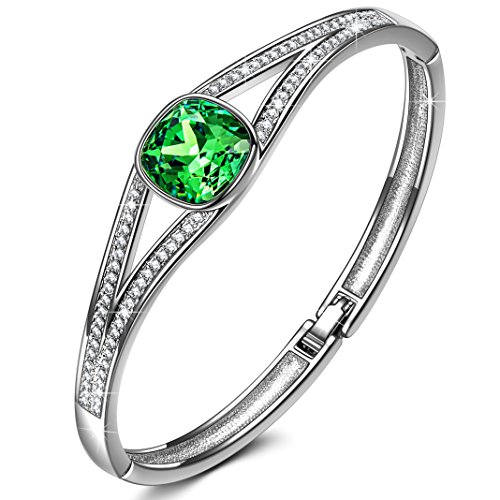 Susan Y Cadeau de Noel Bracelet Femme Forever Elegance Vert Bracelet Femme Cristaux Swarovski Vert Bijoux pour Elle Filles Fête des Mères Anniversaire Saint Valentin