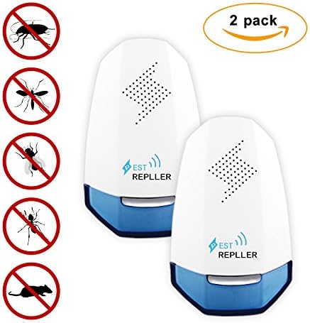 Ultrasonic Mosquito Pest Repellent,QZT Repelente de Insectos Electrónico Enchufable harmless High Density Ultrasonic Repels Ants, Roaches, Fleas, Rats, Bugs, Fruit Fly, Cockroaches and More (2 pack)