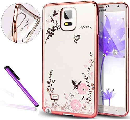 Galaxy S5 Case,LEECO Galaxy S5 Case Flower Plating Case Soft Shell TPU Flower fit Protective Case Cover for Samsung Galaxy S5 Rose Gold and Pink by LEECO