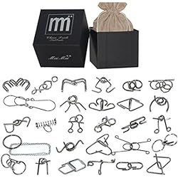 Rompecabezas Metal , FOKOM 28Pack Puzzles 3D Juegos de Ingenio Juegos de Mesa Juego IQ Juguete Educativos Habilidad Juego Logica Calendario de Adviento para Niños y Adultos