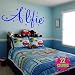 Personalised Name With Stars - Wall Decal Art Sticker playroom bedroom nursery (Large)