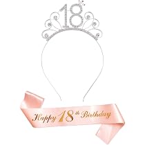 REYOK Birthday Girl Set - Schärpe & Krone Für Geburtstagsmädchen In Roségold