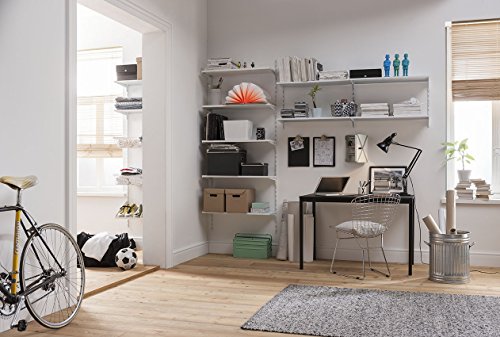 Element System Winkelträger Regalträger 1-reihig, 2 Stück, 5 Abmessungen, 3 farben, lange 18 cm für Holzböden, Wandschiene, weiß, 18133-00045 - 5