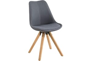 AC DESIGN FURNITURE AC Design Meble Nadia Krzesła do jadalni, H: 85 x l: 48,5 x D: 55 cm, ciemnoszara/naturalna, tkanina/drewno, 2 szt