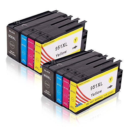 Toner Kingdom 8 Pack HP 950XL 951XL Tintenpatronen kompatibel für HP Officejet Pro 8600 8610 8620 8100 8630 8640 8860 8660 8625 8615 251dw 276dw Drucker (2 Schwarz, 2 Cyan, 2 Magenta, 2 Gelb)