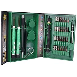 Kuman S2 38pcs Juego de Destornilladores de Precisión Kit de Reparación Magnético Pinzas Pry Ventosa para iPad iPhone Tabletas Laptops PC Smartphones Reloj GPS P3100