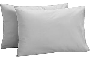 BABY AMABC La Taie d'oreiller 40x60 Enfant - Lot De 2 Taie D Oreiller Bebe en Cotton - Protege Oreiller De Voyage - Gris Housse De Coussin