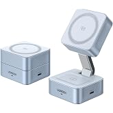 UGREEN Qi2 25W Wireless Charger 2 in 1, 2025 MagFlow Portable Magsafe Foldable Fast Charging Stand for iPhone 17 Pro Max 16 1