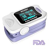Pulse Oximeter Blood Oxygen Monitor, Hylogy Fingertip Oximeter with Carrying Bag and Lanyard, Automatic Shutdown and Fast Reading, CE, FDA Approved