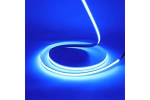 HEGEHE Tira de LED COB de 12V con Interruptor Alimentación, Luz Flexible de 320 LED/m, Cinta Autoadhesiva Luz para la decoración del Retroiluminación de TV del Armario (2m, Azul)