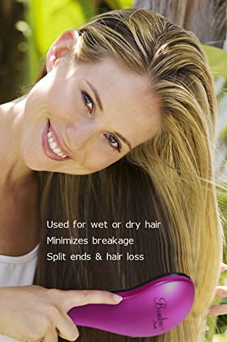 Entwirren Haar Bürsten – 2er Pack Set – Nass Haarbürste – Beste Bürste / Kamm für Frauen, Mädchen, Männer & Kinder,Rosa und Violett - 6