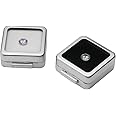 Metal Loose Diamond or Gemstone Display Storage Collection Box with Glass top(Silver)