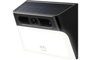 eufy Security Solar Wall Light Cam S120, caméra de sécurité Solaire, extérieure sans Fil, 2K, Alimentation permanente, éclairage activé par Le Mouvement, IA, IP65, projecteur, sans Frais