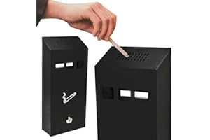 BARGAINS-GALORE 32cm Wall Mounted Ashtray - Outdoor Pub Club Ash Tray Cigarette Smoking Metal Lockable New | Heavy Duty Home Pubs Clubs Office Home | Lockable To Prevent Kids