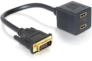 DeLOCK Adaptateur DVI 25 Prise mâle á 2X HDMI Femelle - 65069 (Import Allemagne)